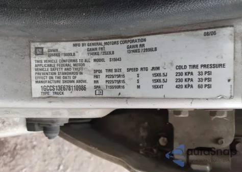 2007 Chevrolet Colorado Lt z USA, uszkodzony, nr VIN 1GCCS13E678110986